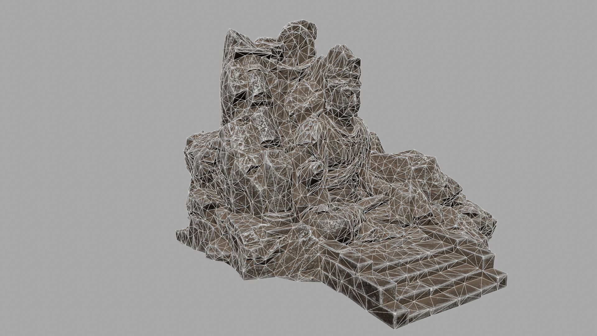 buda rock Low-poly 3D model_9