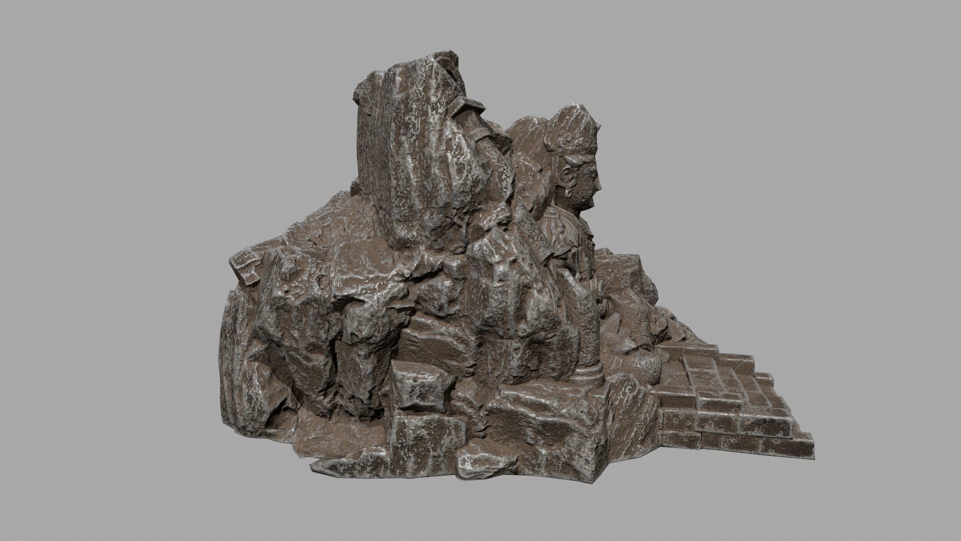 buda rock Low-poly 3D model_2