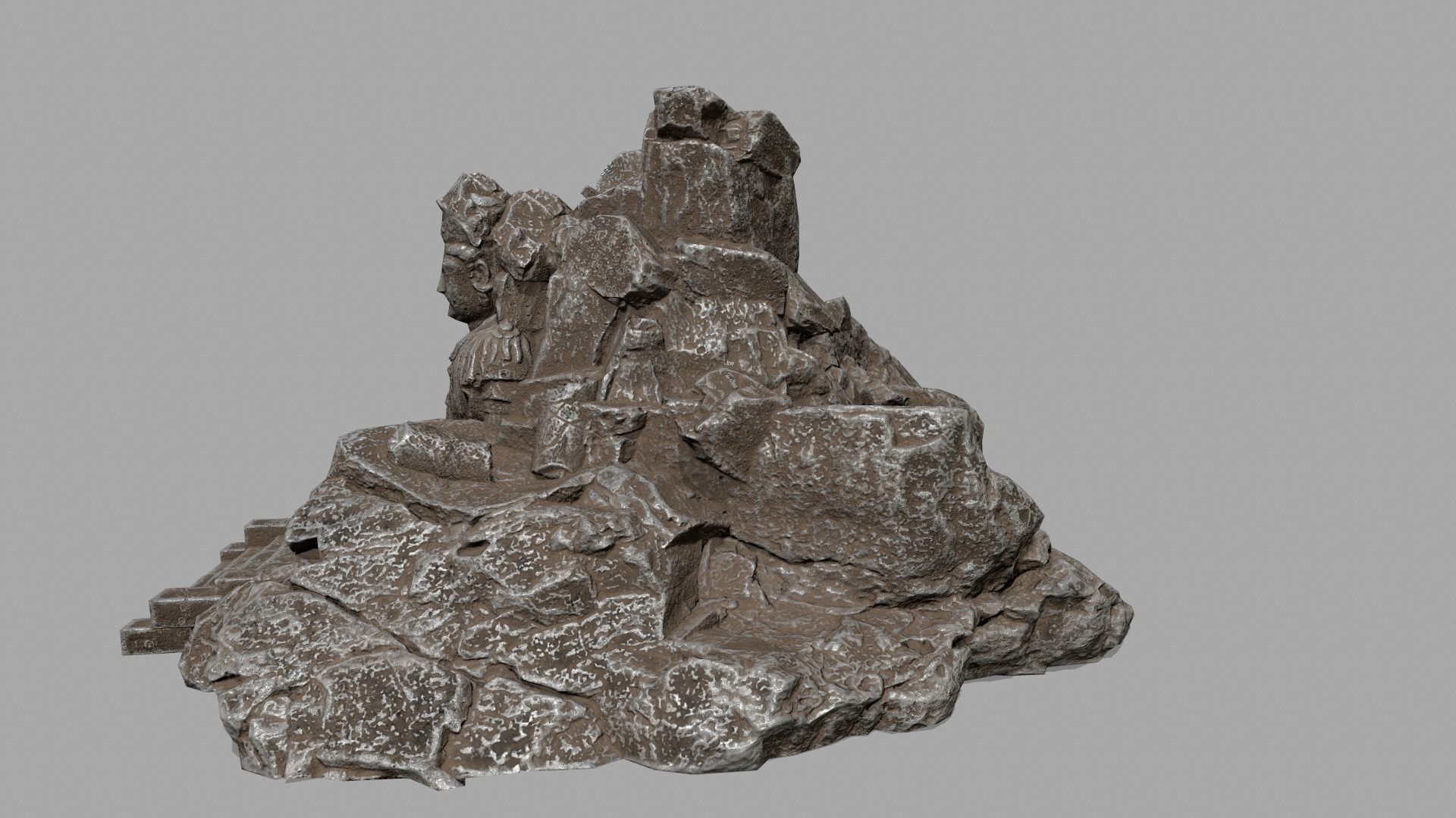 buda rock Low-poly 3D model_6