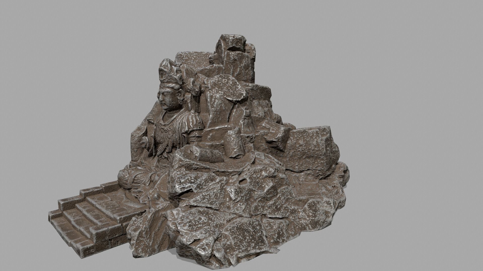 buda rock Low-poly 3D model_7