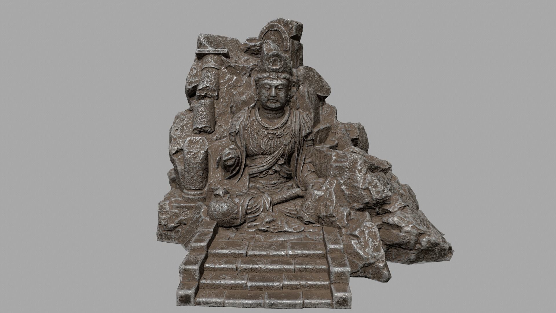 buda rock Low-poly 3D model_8