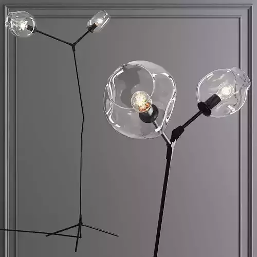 Branching Bubble Floor Light Oil-rubbed Bronze and Clear Glass