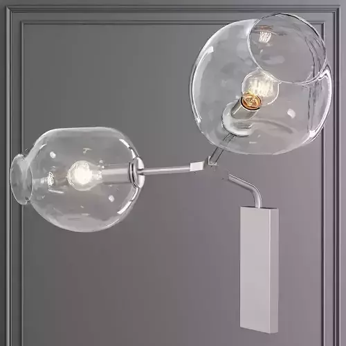 Branching Bubble Sconce Satin Nickel and Clear Glass