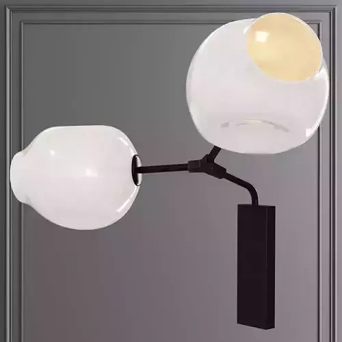 Branching Bubble Sconce Oil-rubbed Bronze and White Glass 3D model