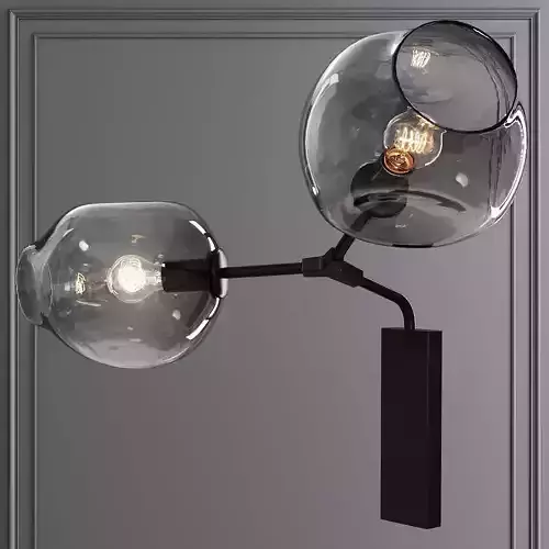 Branching Bubble Sconce Oil-rubbed Bronze and Gray Glass