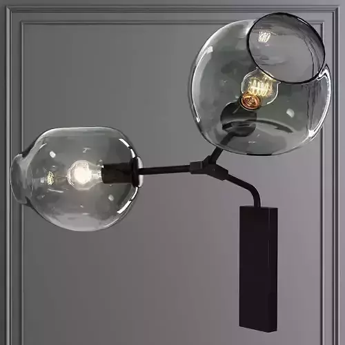 Branching Bubble Sconce Oil-rubbed Bronze and Dark Green Glass