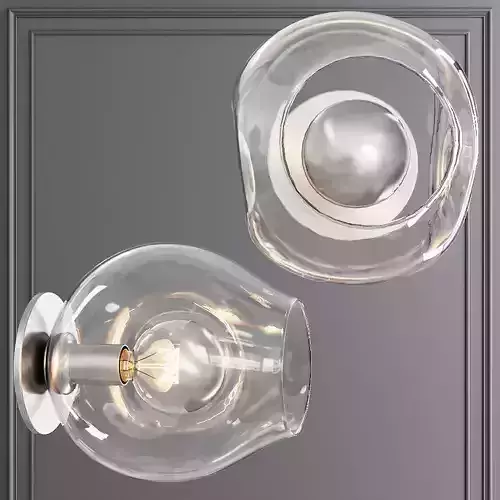 Bubble Sconce Satin Nickel and Clear Glass