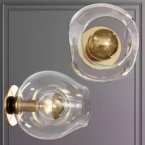 Bubble Sconce Brushed Brass and Clear Glass