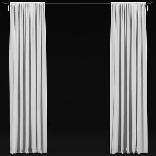 White tulle 3D model