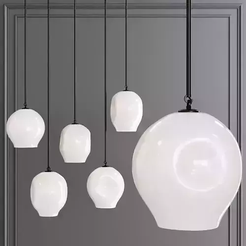 Large Bubble Pendant Oil-rubbed Bronze and White Glass