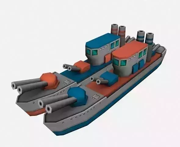 boat low-poly for games mobile Low-poly 3D model