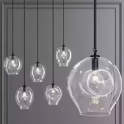 Large Bubble Pendant Oil-rubbed Bronze and Clear Glass