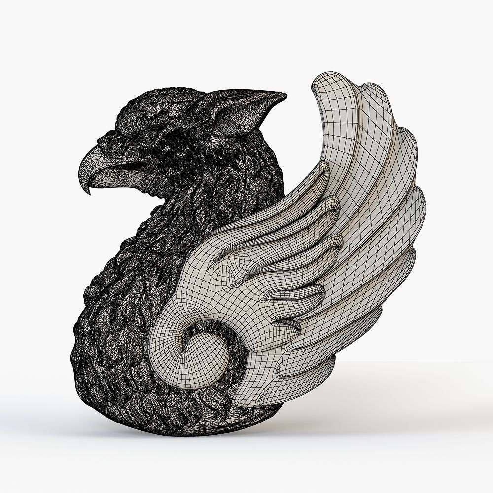 Griffin bust for 3D printing 3D print model_5