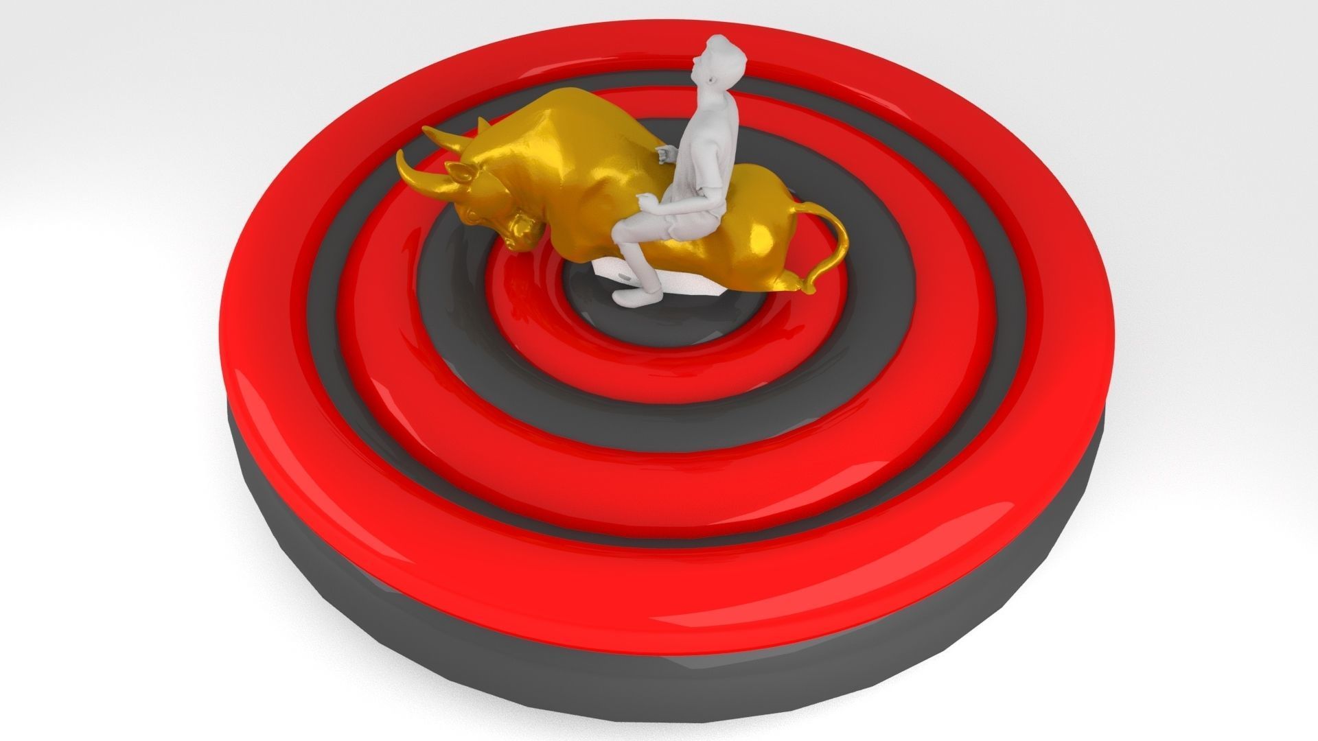 3D model Rodeo inflatable game bull sport Low-poly 3D model_3