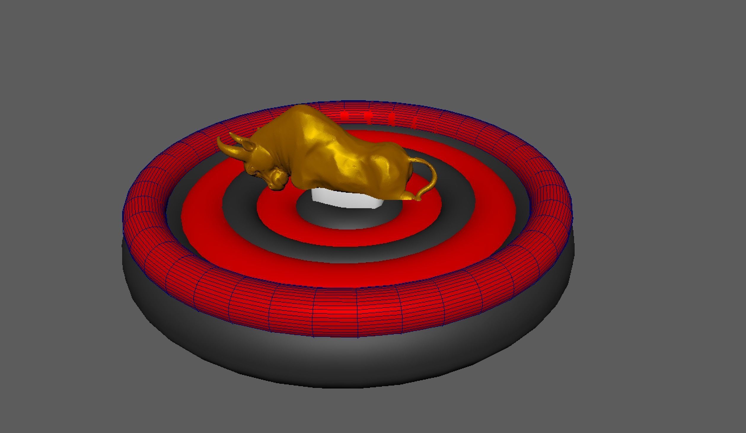 3D model Rodeo inflatable game bull sport Low-poly 3D model_4