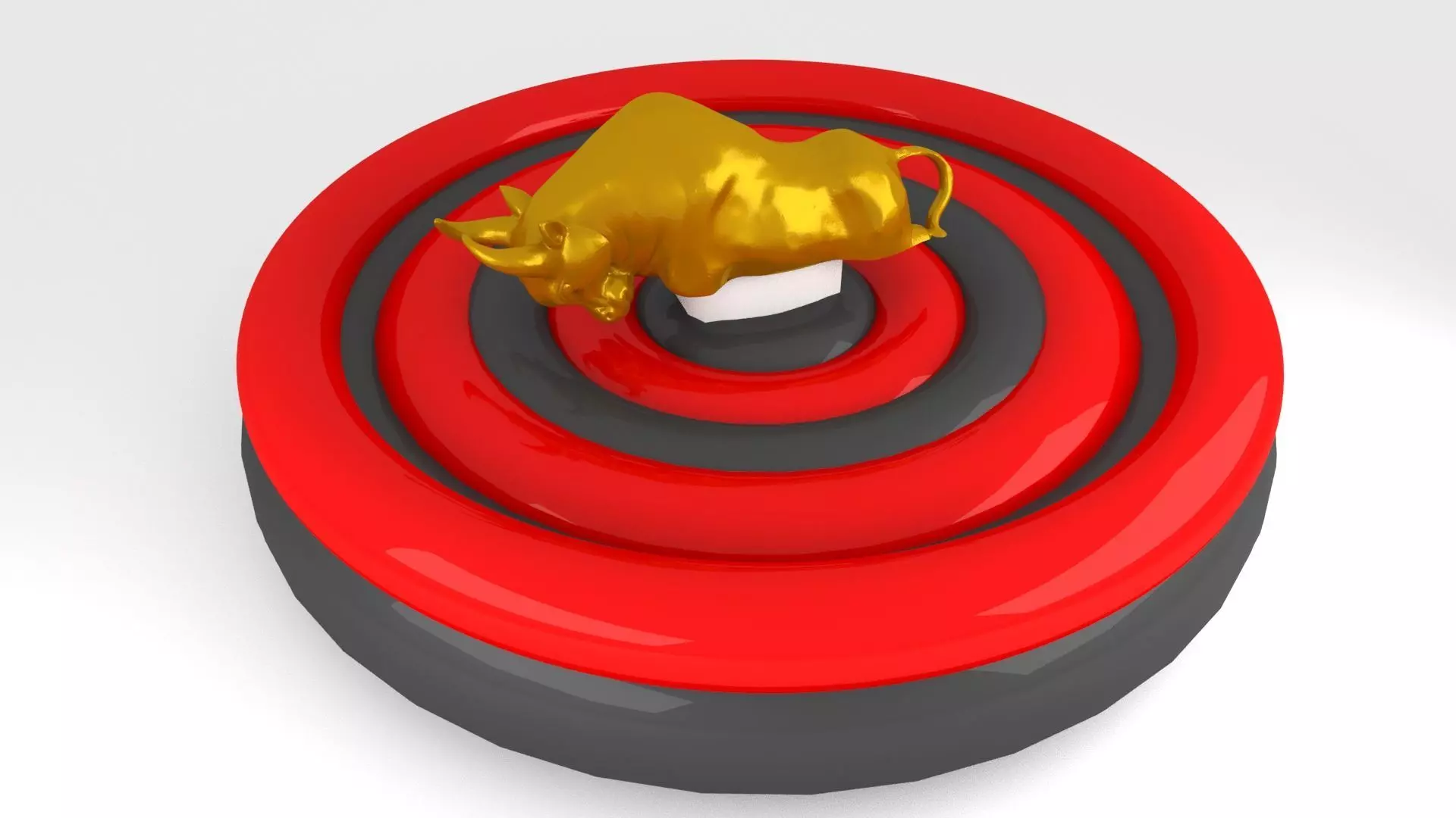 3D model Rodeo inflatable game bull sport Low-poly 3D model_0