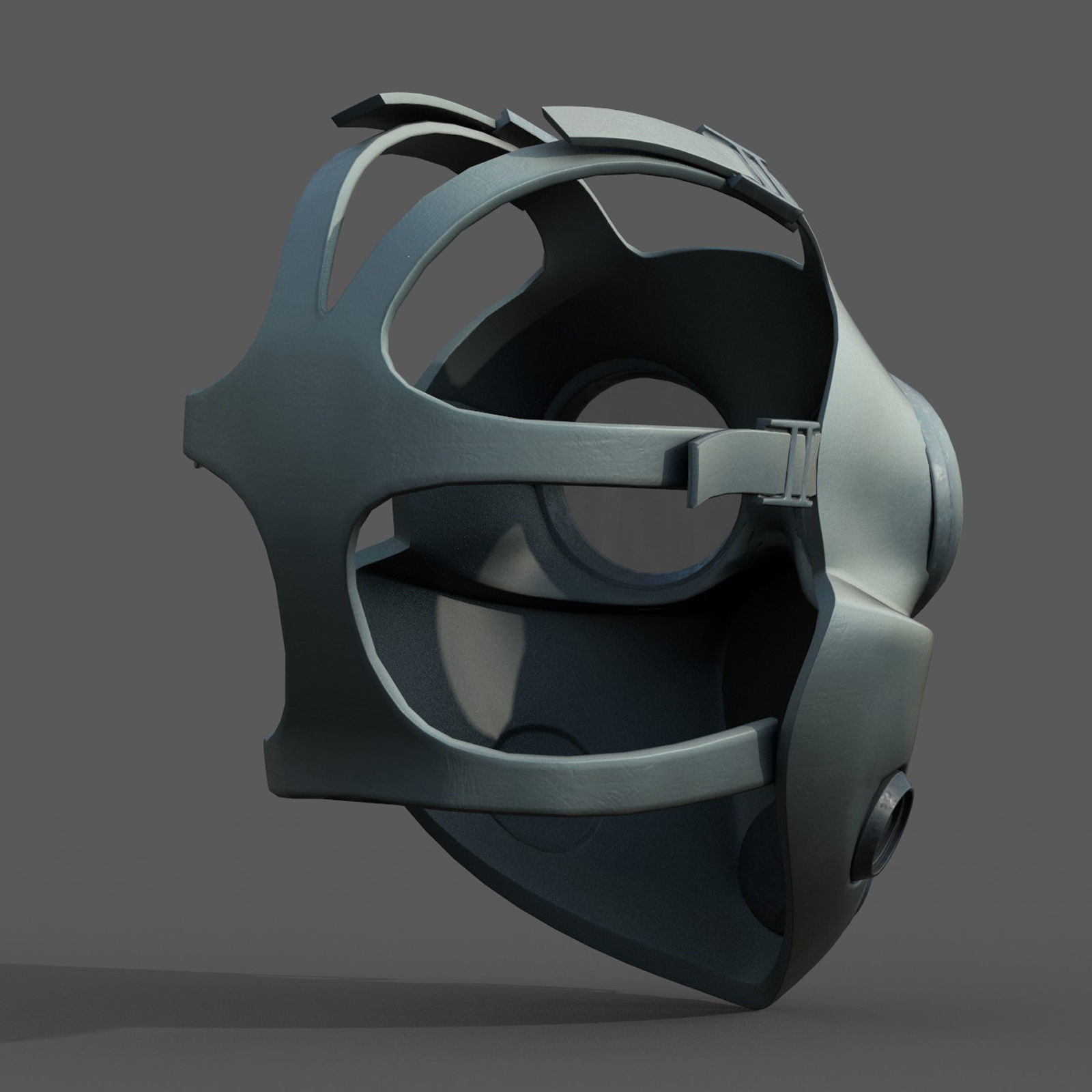 Gas mask protection pollution fantasy scifi military helmet  Low-poly 3D model_5