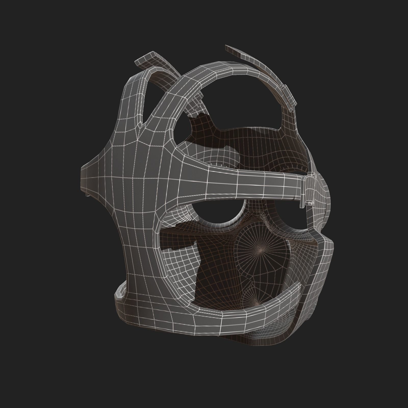 Gas mask protection pollution fantasy scifi military helmet  Low-poly 3D model_11