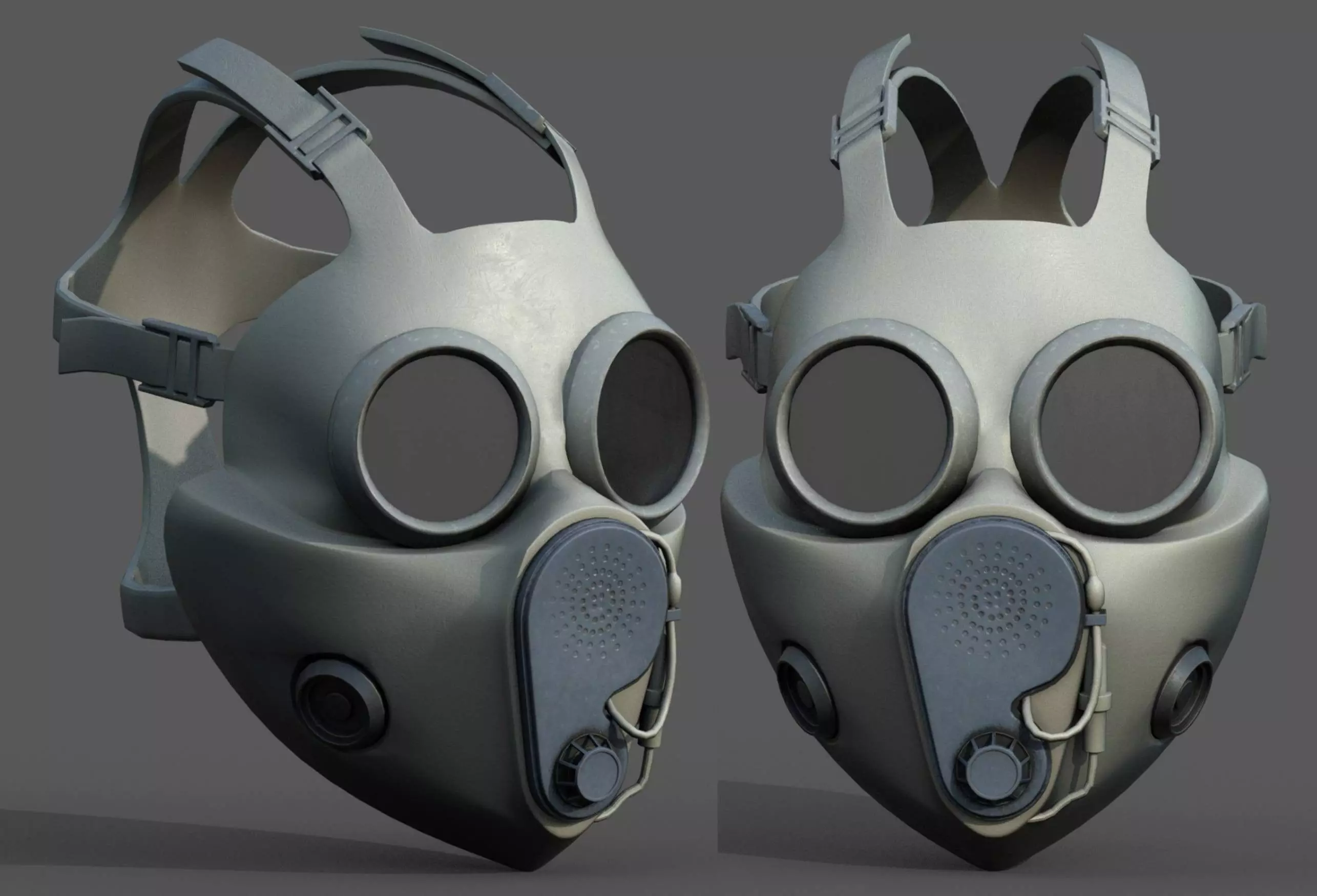 Gas mask protection pollution fantasy scifi military helmet  Low-poly 3D model_0