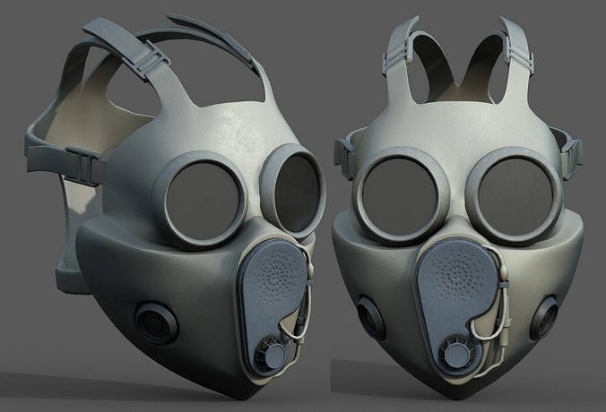 Gas mask protection pollution fantasy scifi military helmet  Low-poly 3D model