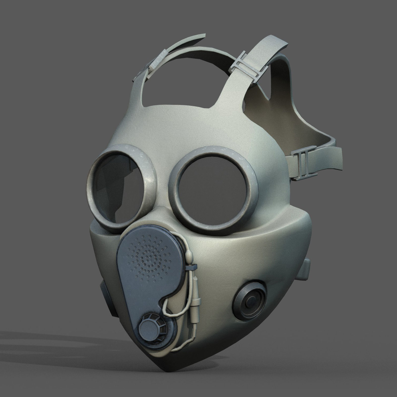 Gas mask protection pollution fantasy scifi military helmet  Low-poly 3D model_2