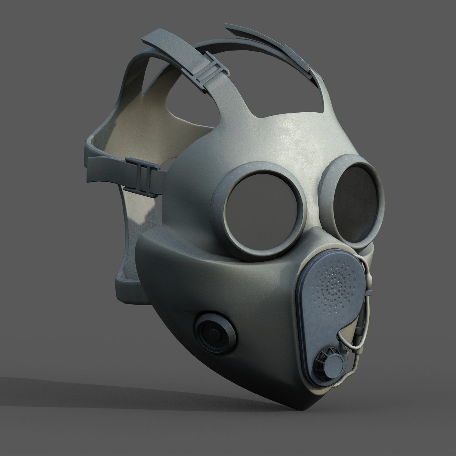 Gas mask protection pollution fantasy scifi military helmet  Low-poly 3D model_3