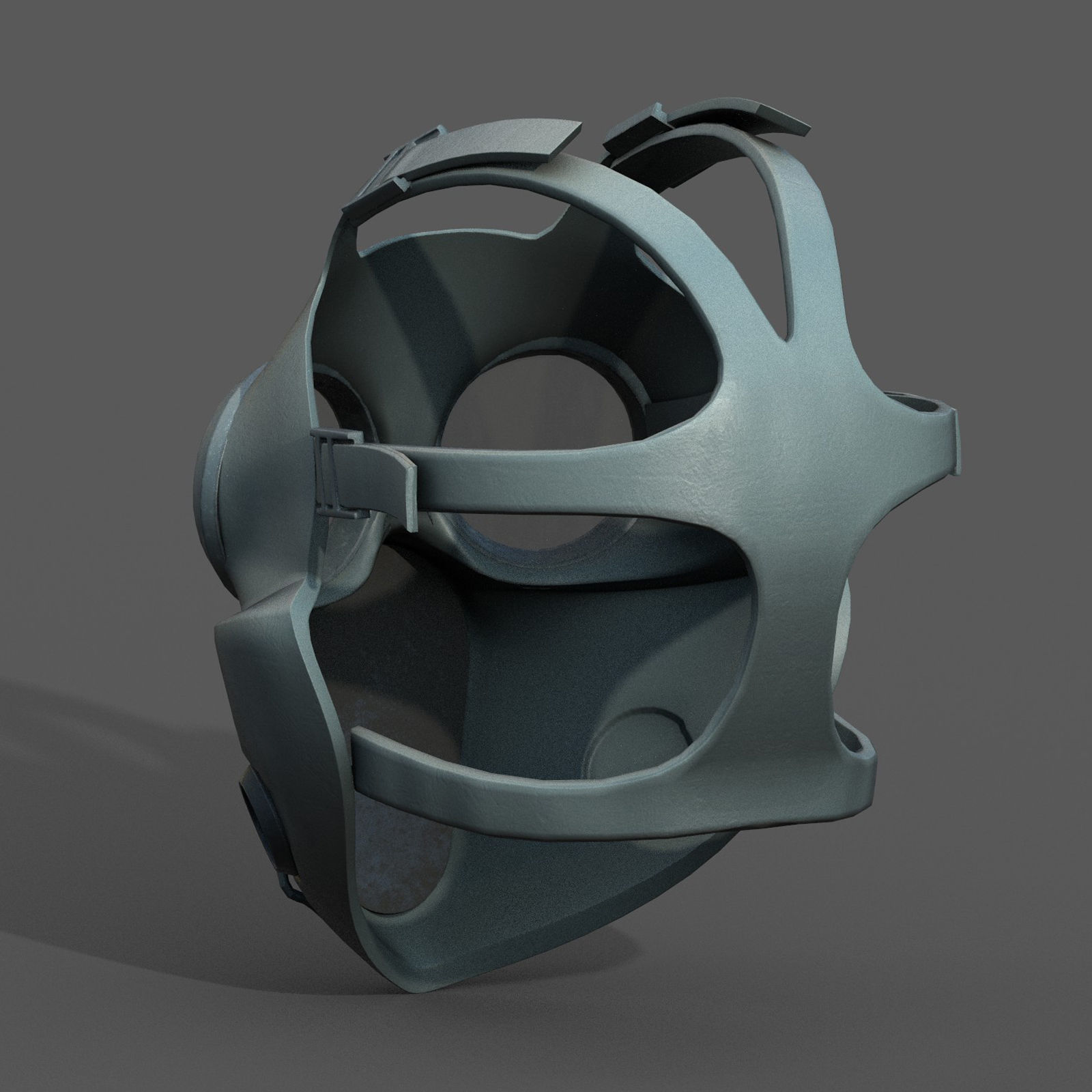 Gas mask protection pollution fantasy scifi military helmet  Low-poly 3D model_4