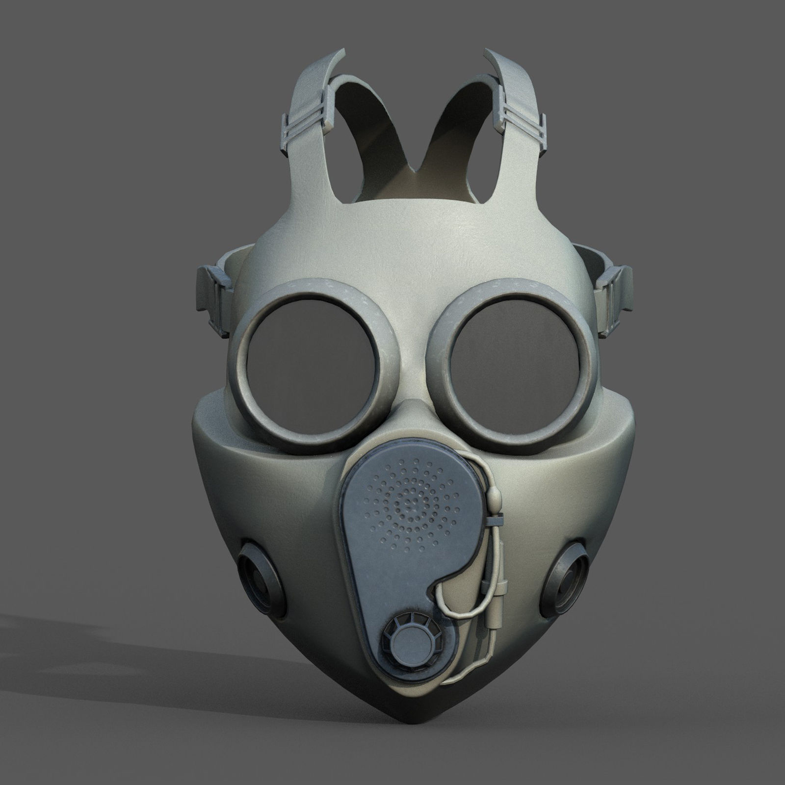 Gas mask protection pollution fantasy scifi military helmet  Low-poly 3D model_1