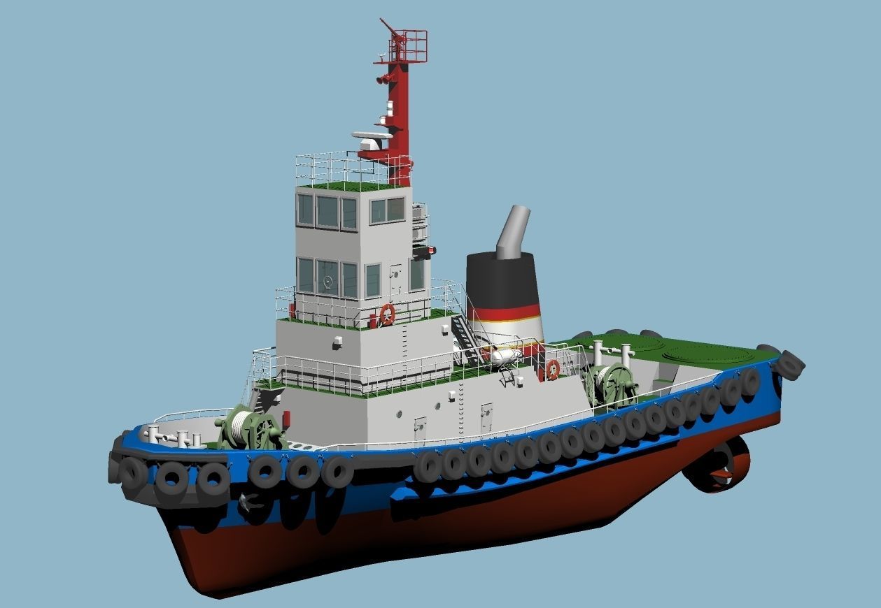 civilian tug boat 3D model_3