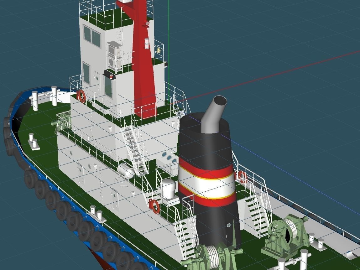 civilian tug boat 3D model_5