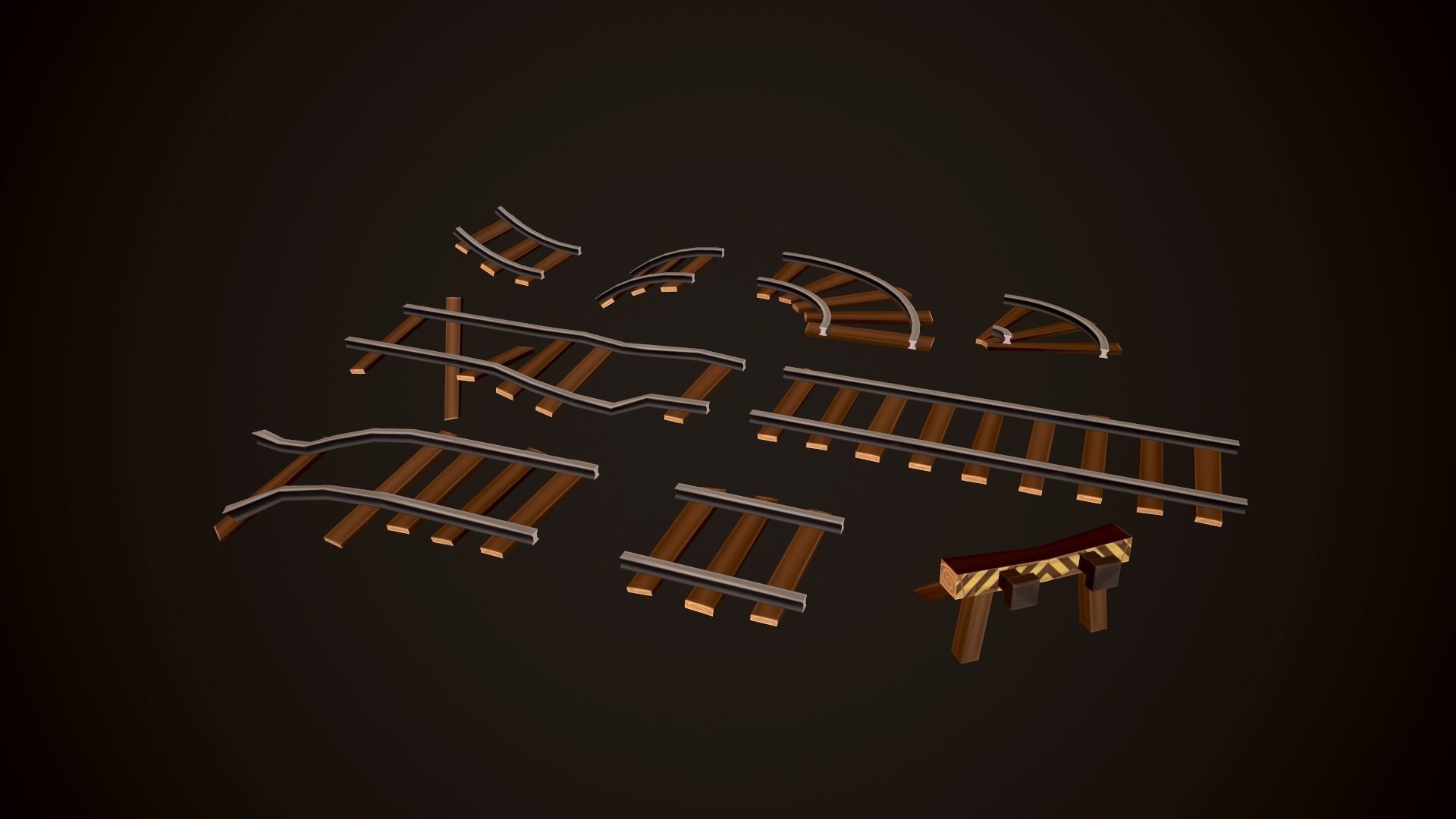 LowPoly MineAssets wheelbarrow Low-poly 3D model_12