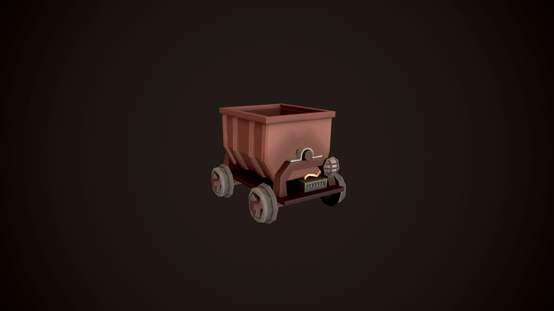 LowPoly MineAssets wheelbarrow Low-poly 3D model_3