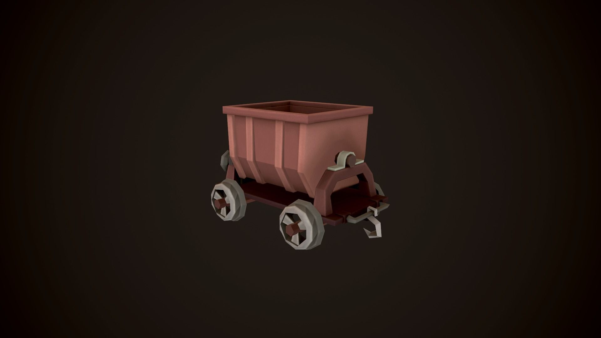 LowPoly MineAssets wheelbarrow Low-poly 3D model_4