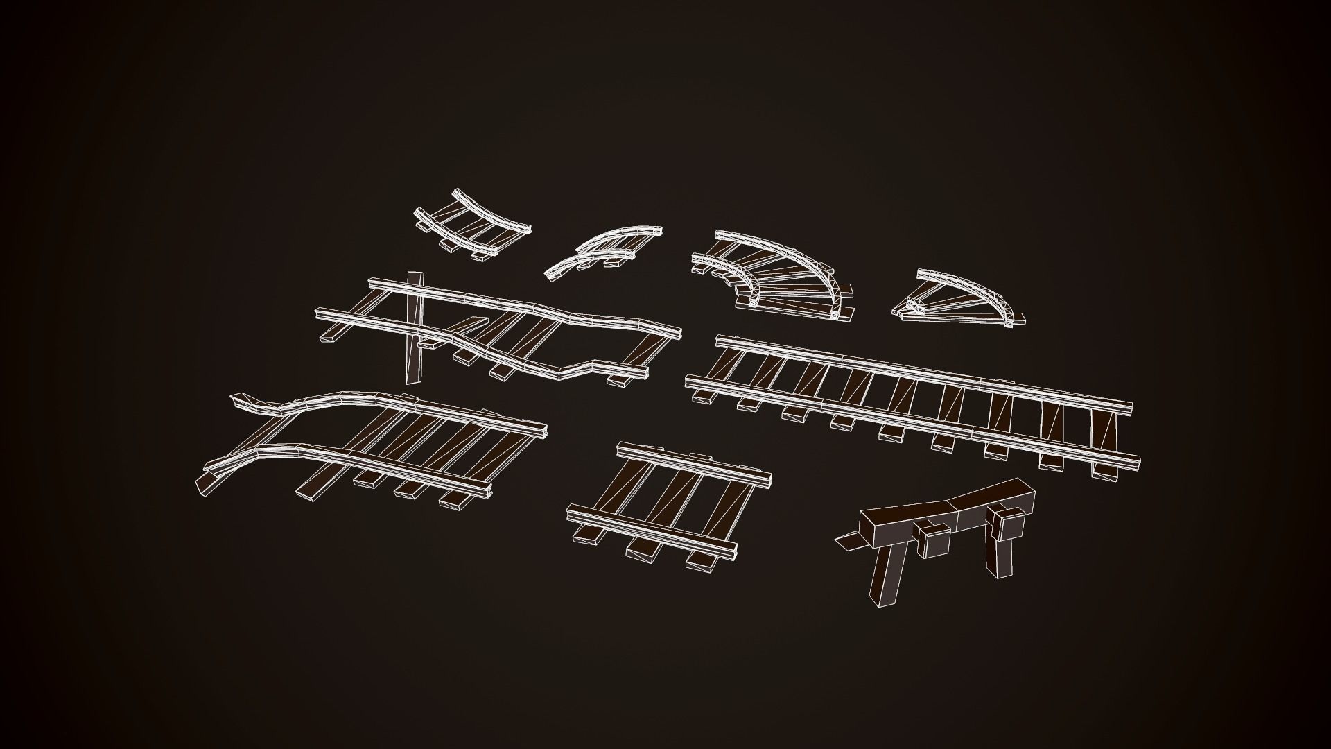 LowPoly MineAssets wheelbarrow Low-poly 3D model_13