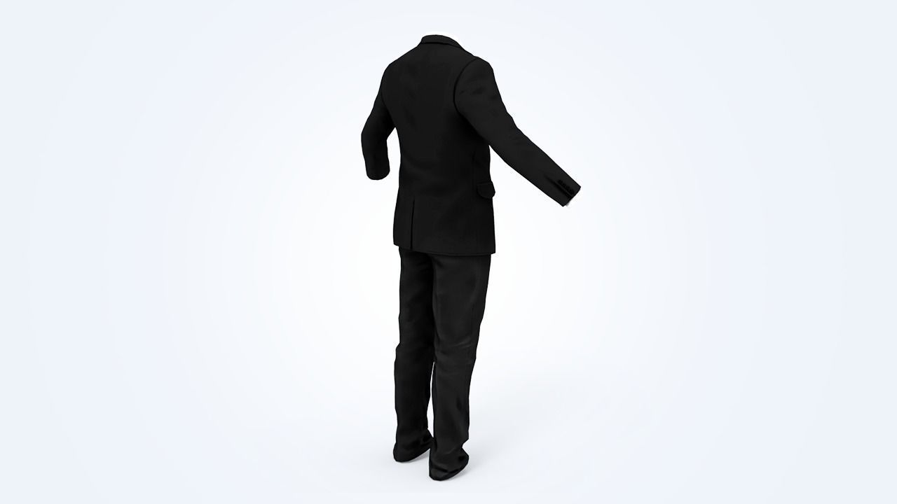 Business Suit Man Low-poly 3D model_8