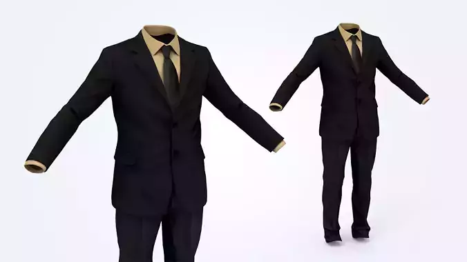 Business Suit Man Low-poly 3D model