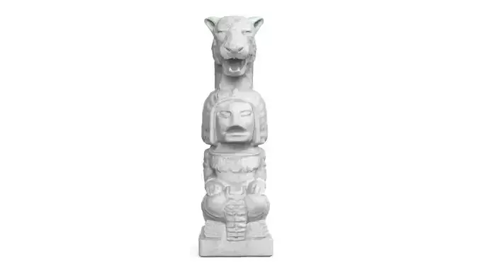 Mayan statue with jaguar head stl  3D print model Mayan statue with jaguar head stl  3D print model