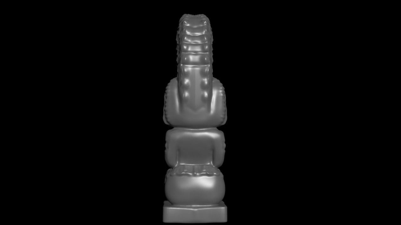 Mayan statue with crocodile head stl 3D print model_6