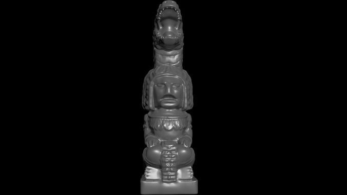Mayan statue with crocodile head stl 3D print model