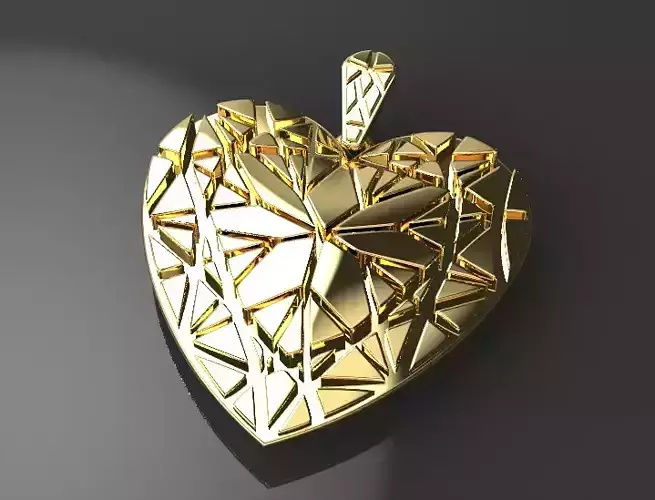 3D print model heart pendant VALENTINES DAY lovPoly 
