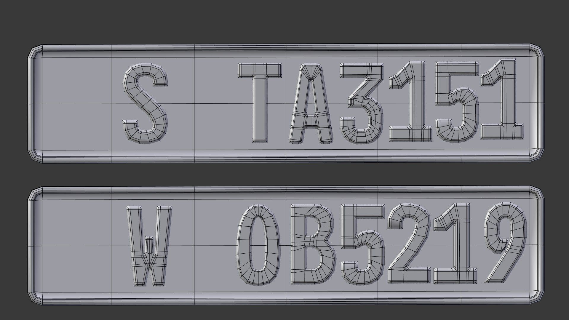 License Plate Germany EU Low-poly 3D model_13