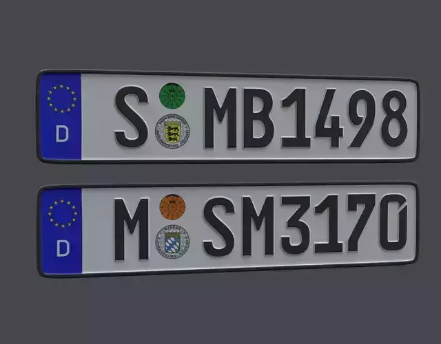 License Plate Germany EU Low-poly 3D model License Plate Germany EU Low-poly 3D model