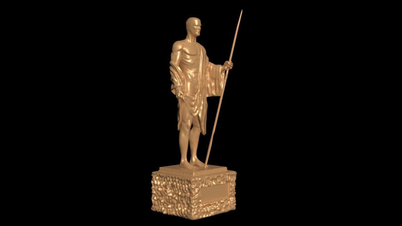 Historical statue of man with a spear stl  3D print model_5