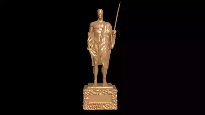 Historical statue of man with a spear stl 