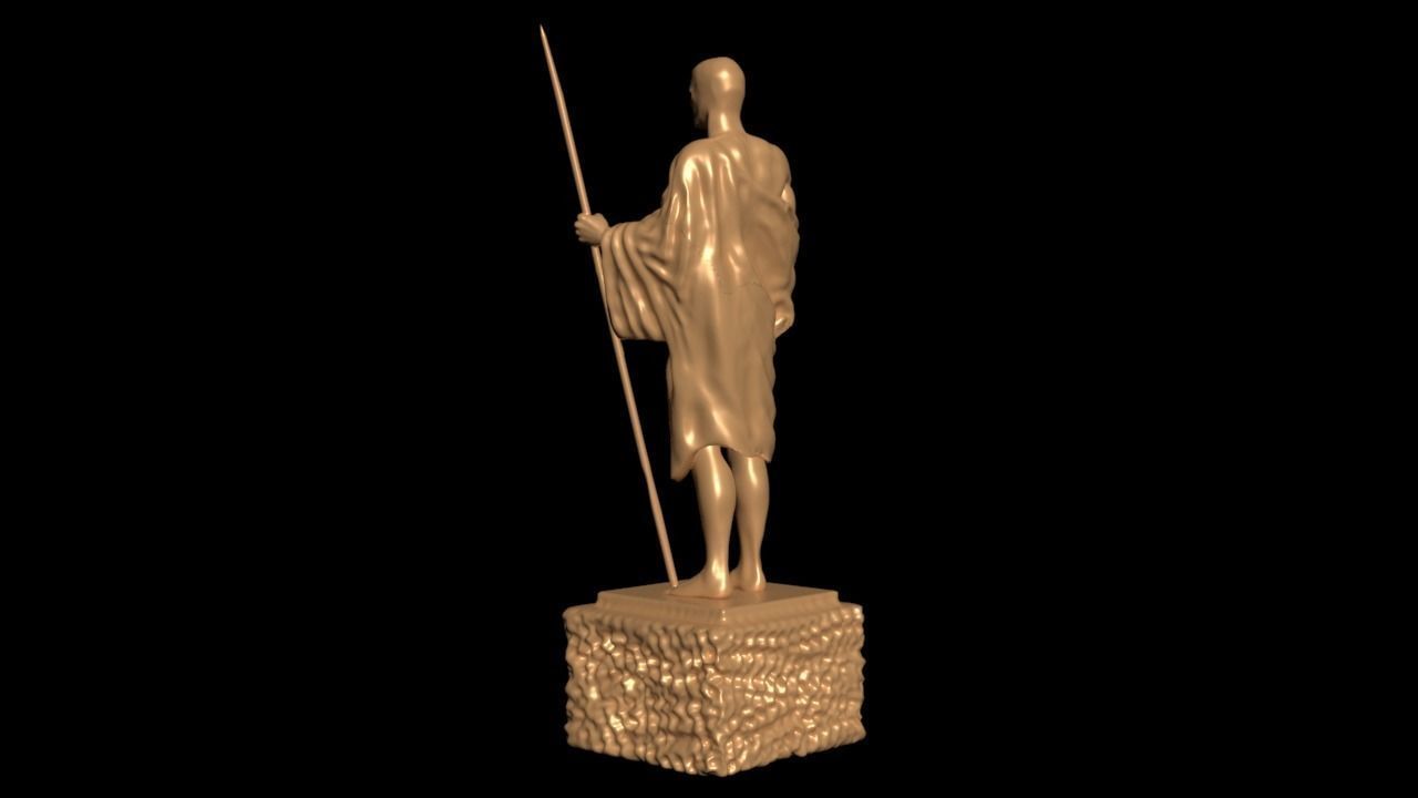 Historical statue of man with a spear stl  3D print model_4
