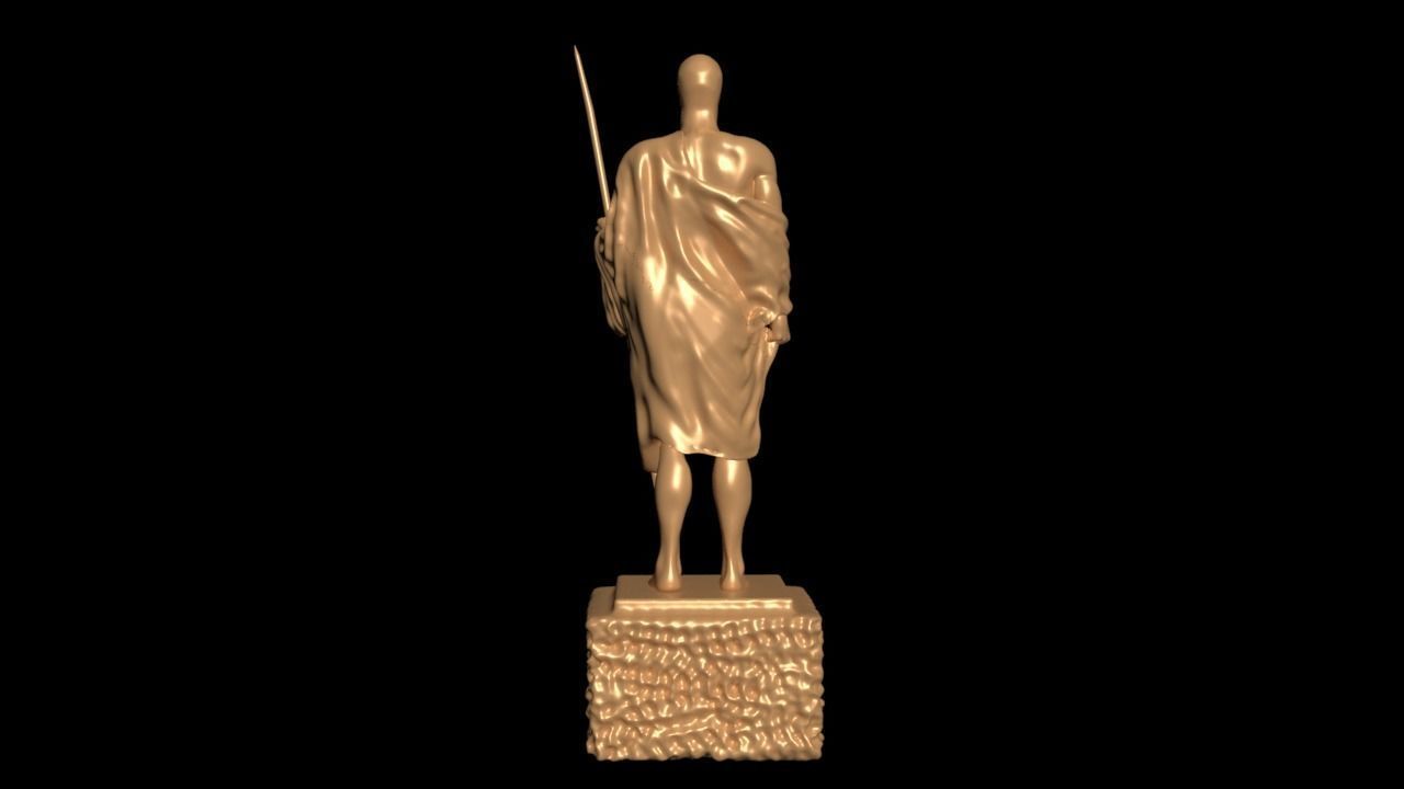 Historical statue of man with a spear stl  3D print model_7