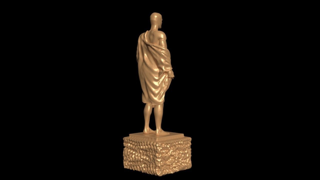 Historical statue of man with a spear stl  3D print model_3