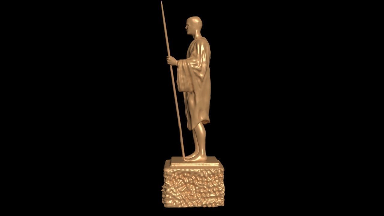 Historical statue of man with a spear stl  3D print model_2
