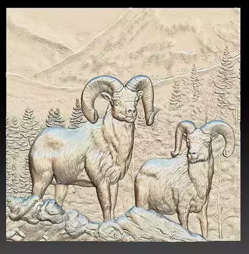 Rams in the Mountains - relief - 2019