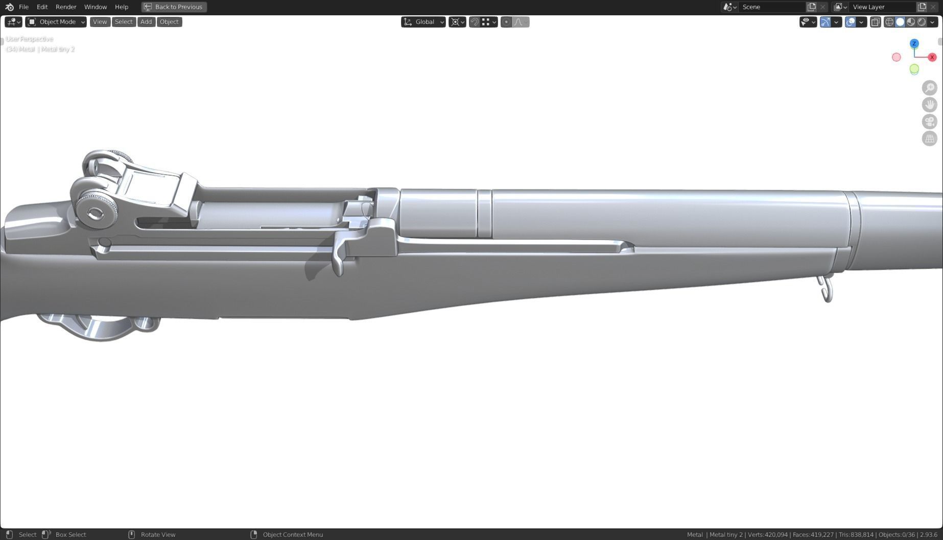 M1 Garand High Poly 3D model_12